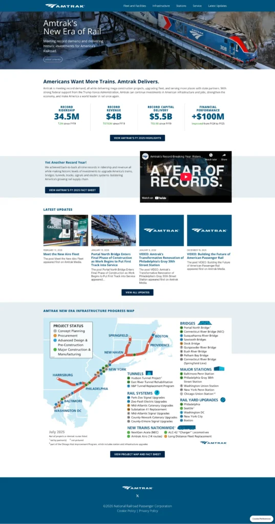 Amtrak website